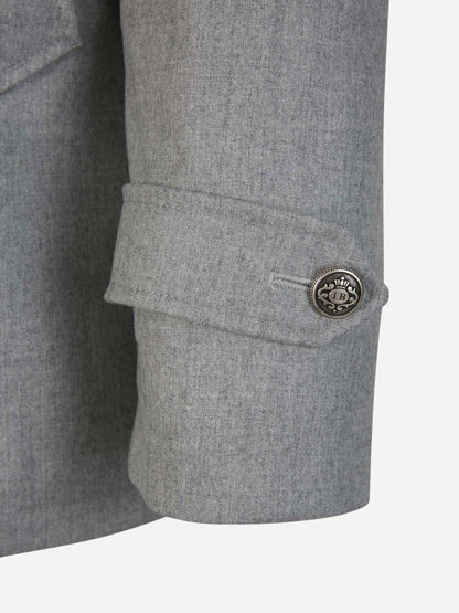 Outlet online Borrelli Hombre Abrigo Ligero Cruzado color Gris Claro sku 502-001560 01 - Foto 5