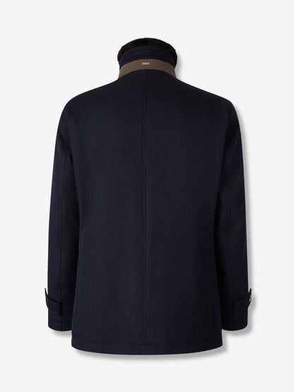 Outlet online Herno Hombre Abrigo Largo Lana color Azul Marino sku 502-001631 01 - Foto 3