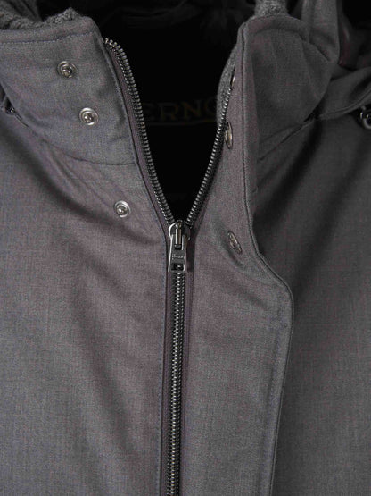 Outlet online Herno Hombre Abrigo Largo Capucha color Gris Antracita sku 502-001632 02 - Foto 3