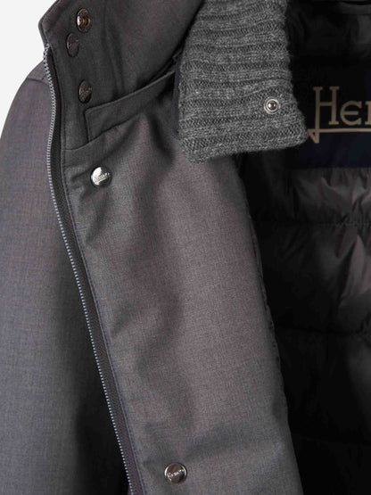 Outlet online Herno Hombre Abrigo Largo Capucha color Gris Antracita sku 502-001632 02 - Foto 4