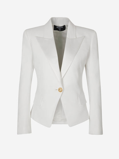 Outlet online Balmain Mujer Blazer Grain De Poudre color Blanco sku 741-002193 01 - Foto 1