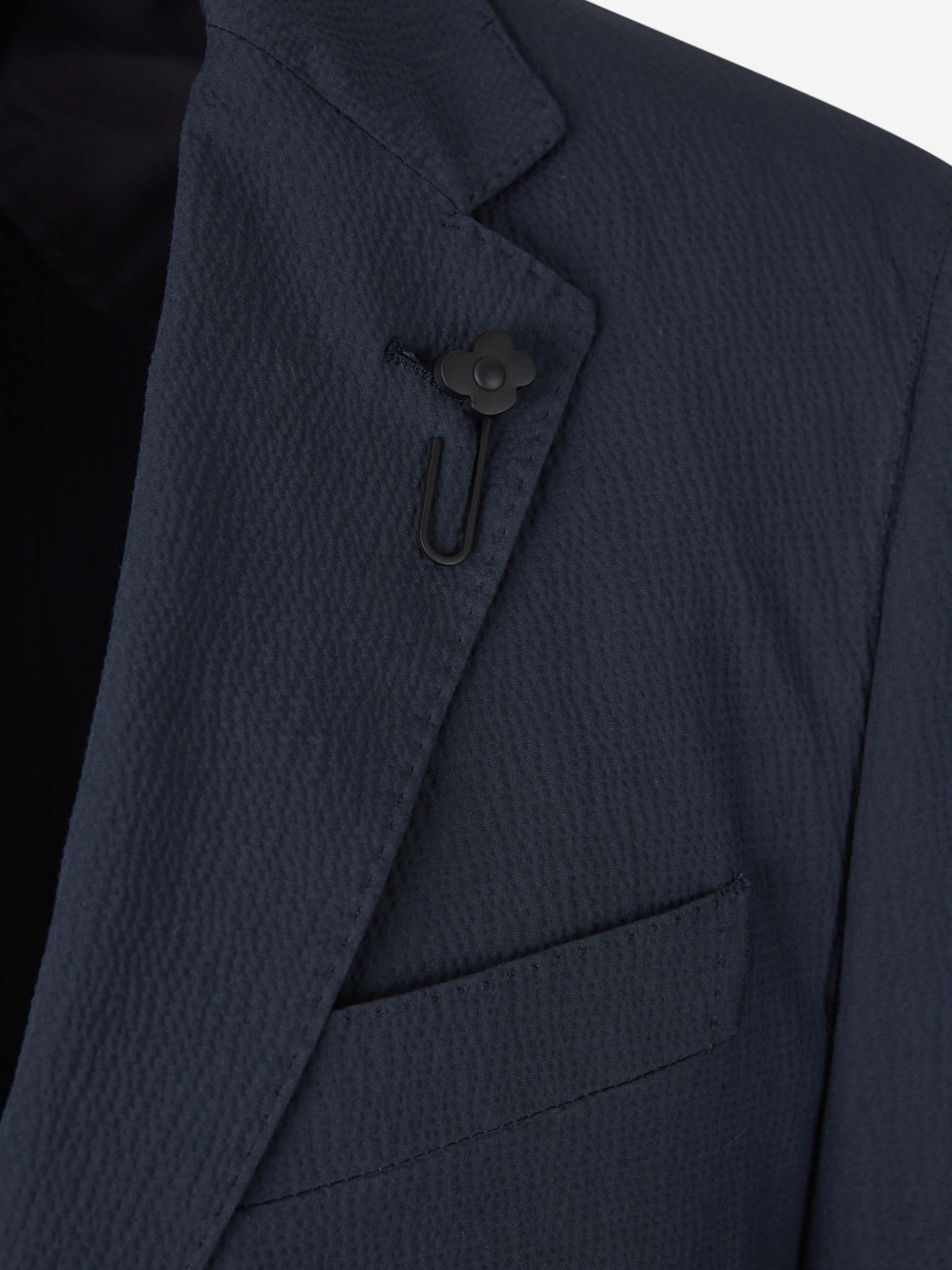 Outlet online Lardini Hombre Traje Texturizado Algodón color Azul Noche sku 312-002821 01 - Foto 3