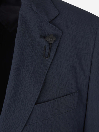 Outlet online Lardini Hombre Traje Texturizado Algodón color Azul Noche sku 312-002821 01 - Foto 3