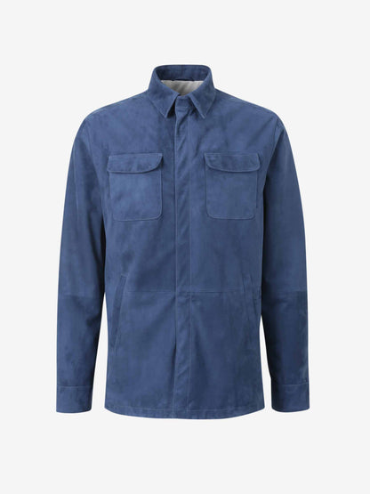 Outlet online Santa Eulalia Hombre Chaqueta Piel Ante color Azul Cobalto sku 511-000628 01 - Foto 1