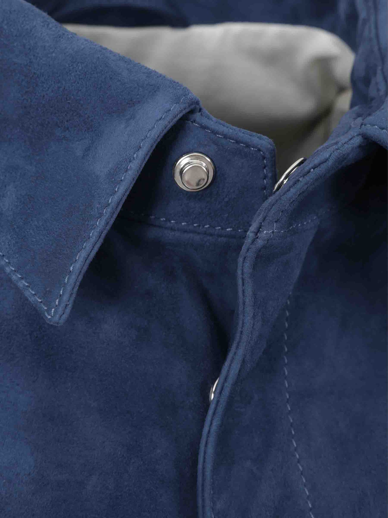 Outlet online Santa Eulalia Hombre Chaqueta Piel Ante color Azul Cobalto sku 511-000628 01 - Foto 3