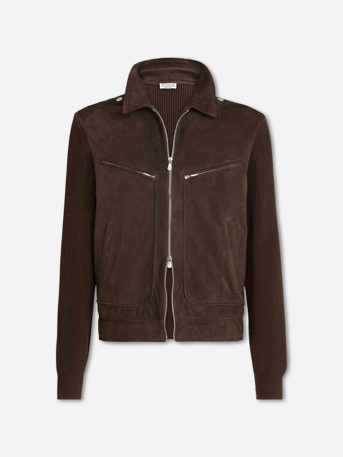 Outlet online Brunello Cucinelli Hombre Chaqueta Piel Ante color Marrón Oscuro sku 511-000643 01 - Foto 1