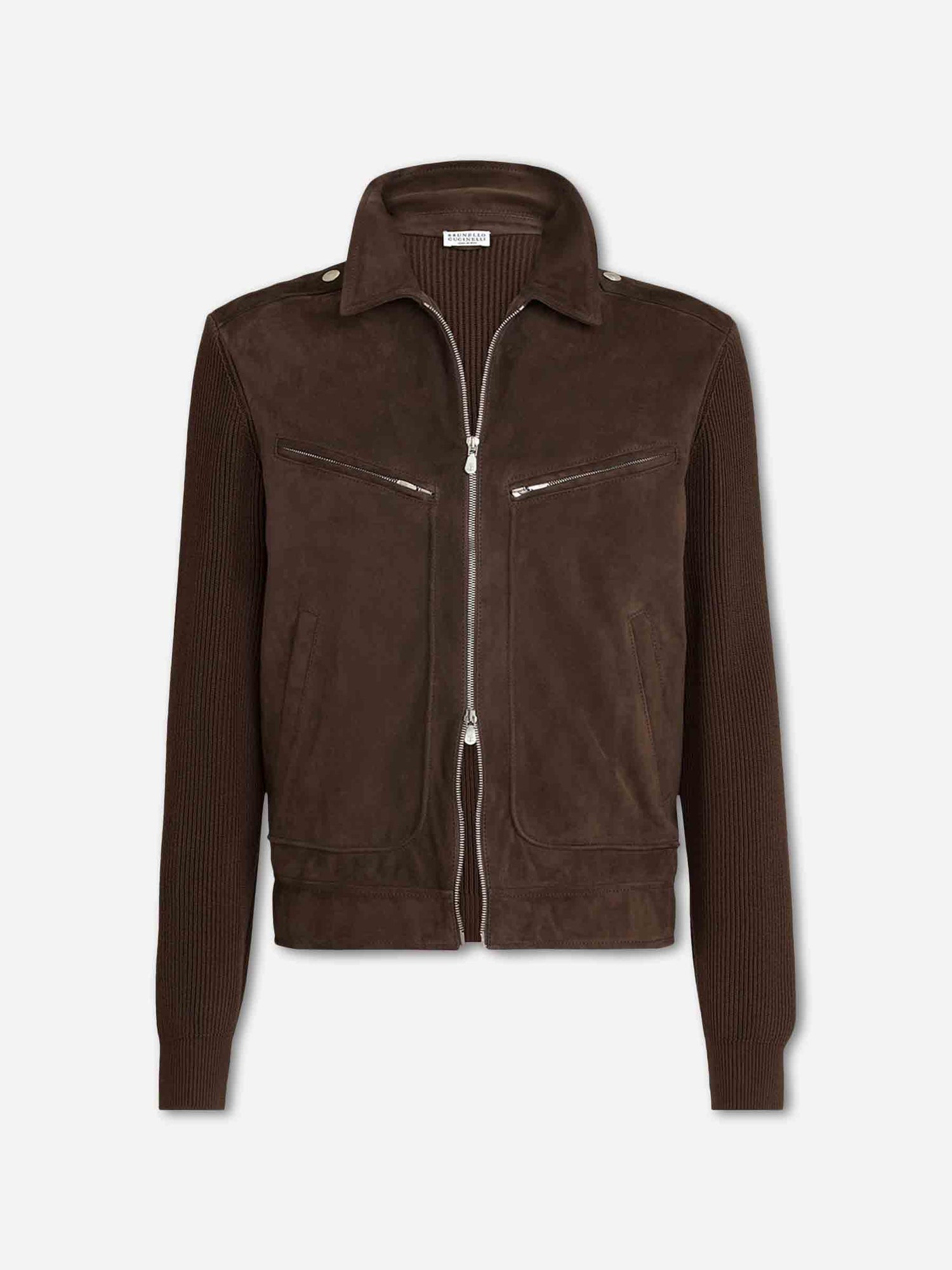 Outlet online Brunello Cucinelli Hombre Chaqueta Piel Ante color Marrón Oscuro sku 511-000643 01 - Foto 1