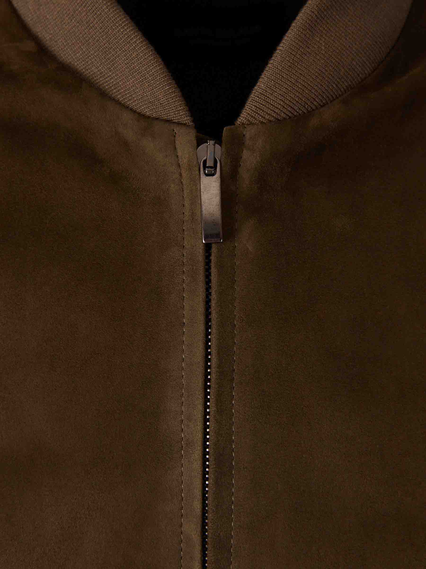 Santa Eulalia Hombre Barcelona Chaqueta Bomber Piel color Verde Oscuro sku 511-000652 01 - Foto 3
