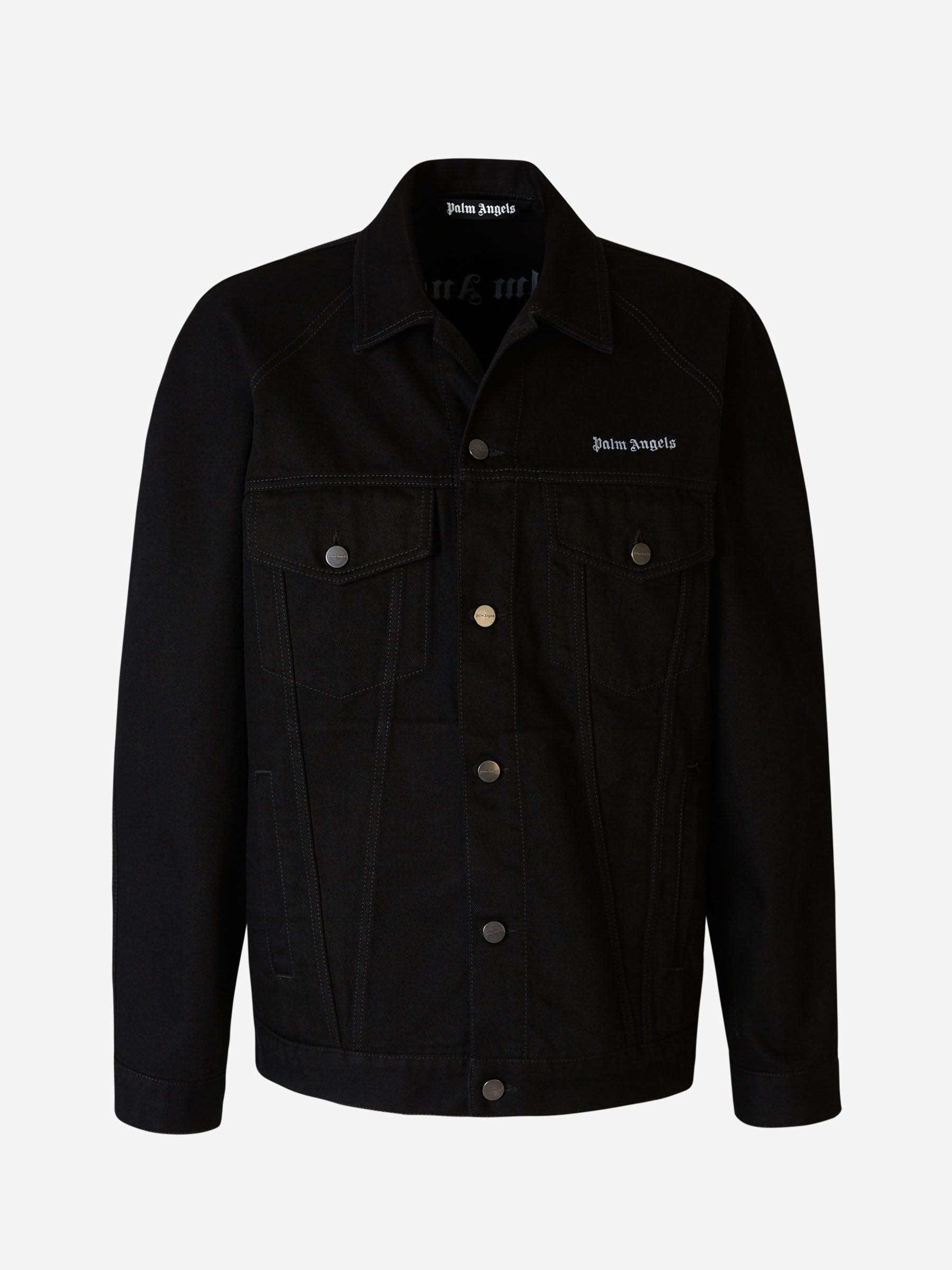 Outlet online Palm Angels Hombre Cazadora Denim Logo color Negro sku 512-002029 01 - Foto 1