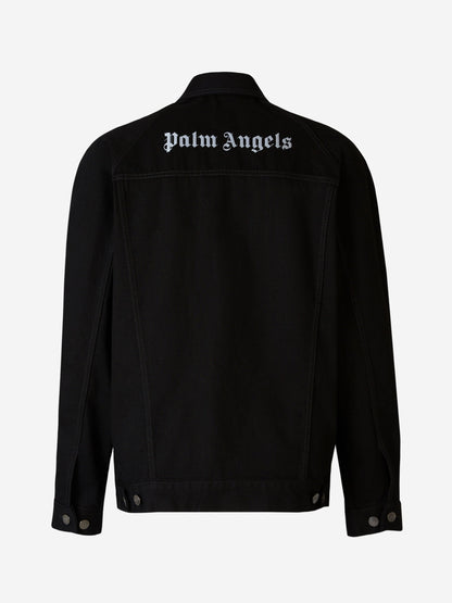 Outlet online Palm Angels Hombre Cazadora Denim Logo color Negro sku 512-002029 01 - Foto 2