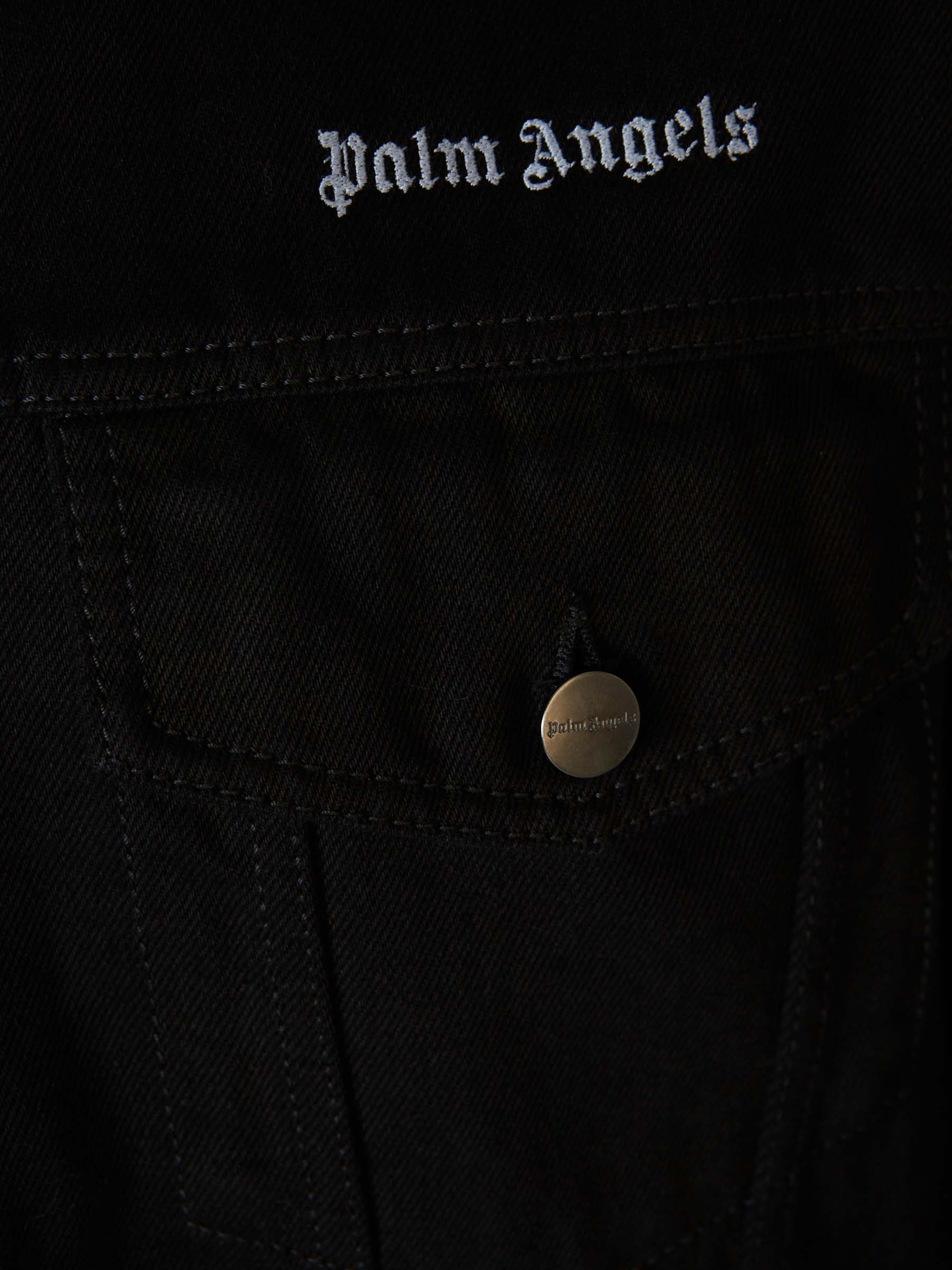 Outlet online Palm Angels Hombre Cazadora Denim Logo color Negro sku 512-002029 01 - Foto 4