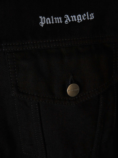 Outlet online Palm Angels Hombre Cazadora Denim Logo color Negro sku 512-002029 01 - Foto 4