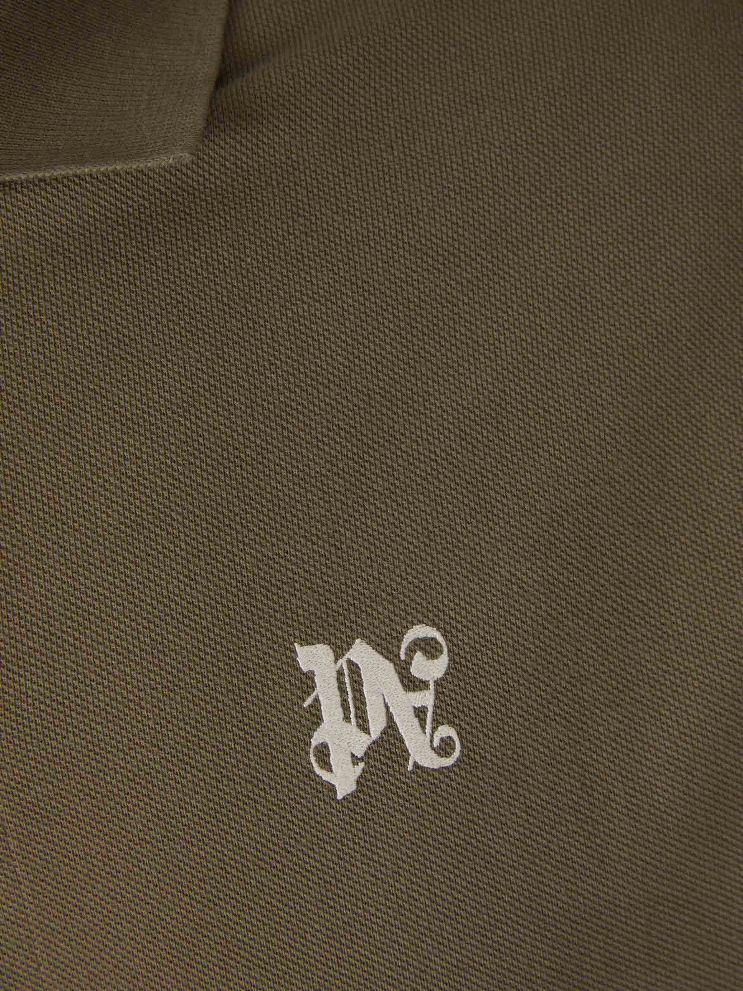 Outlet online Palm Angels Hombre Camisa Lino Monograma color Verde Militar sku 512-002030 01 - Foto 4