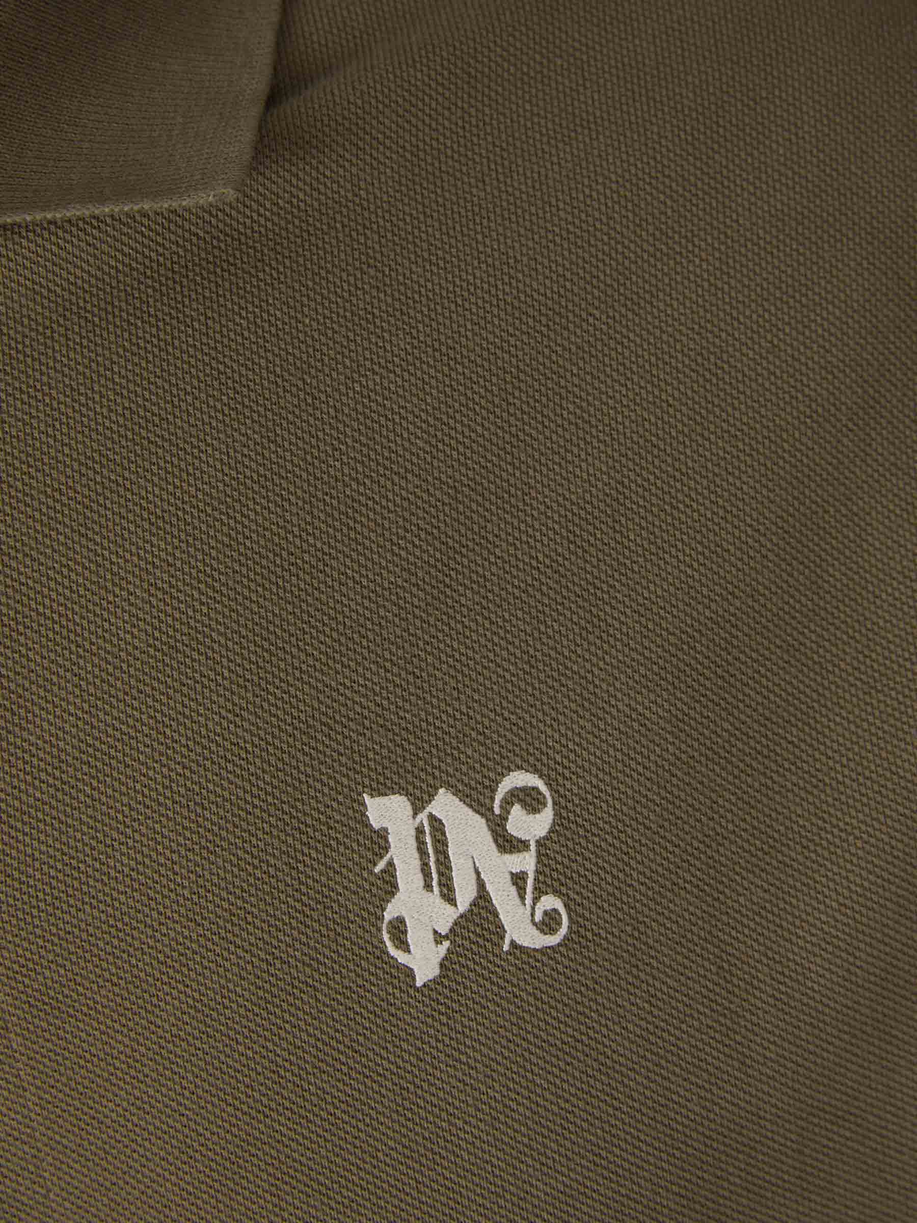 Outlet online Palm Angels Hombre Camisa Lino Monograma color Verde Militar sku 512-002030 01 - Foto 4