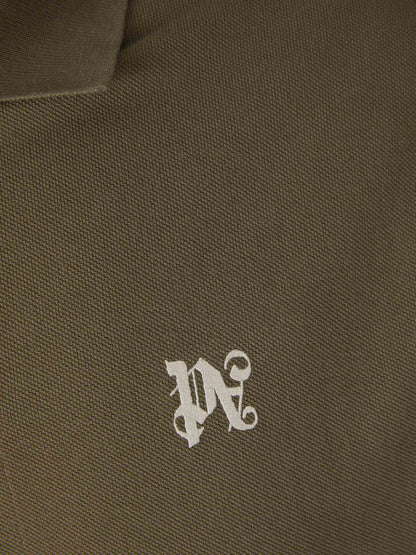 Outlet online Palm Angels Hombre Camisa Lino Monograma color Verde Militar sku 512-002030 01 - Foto 4
