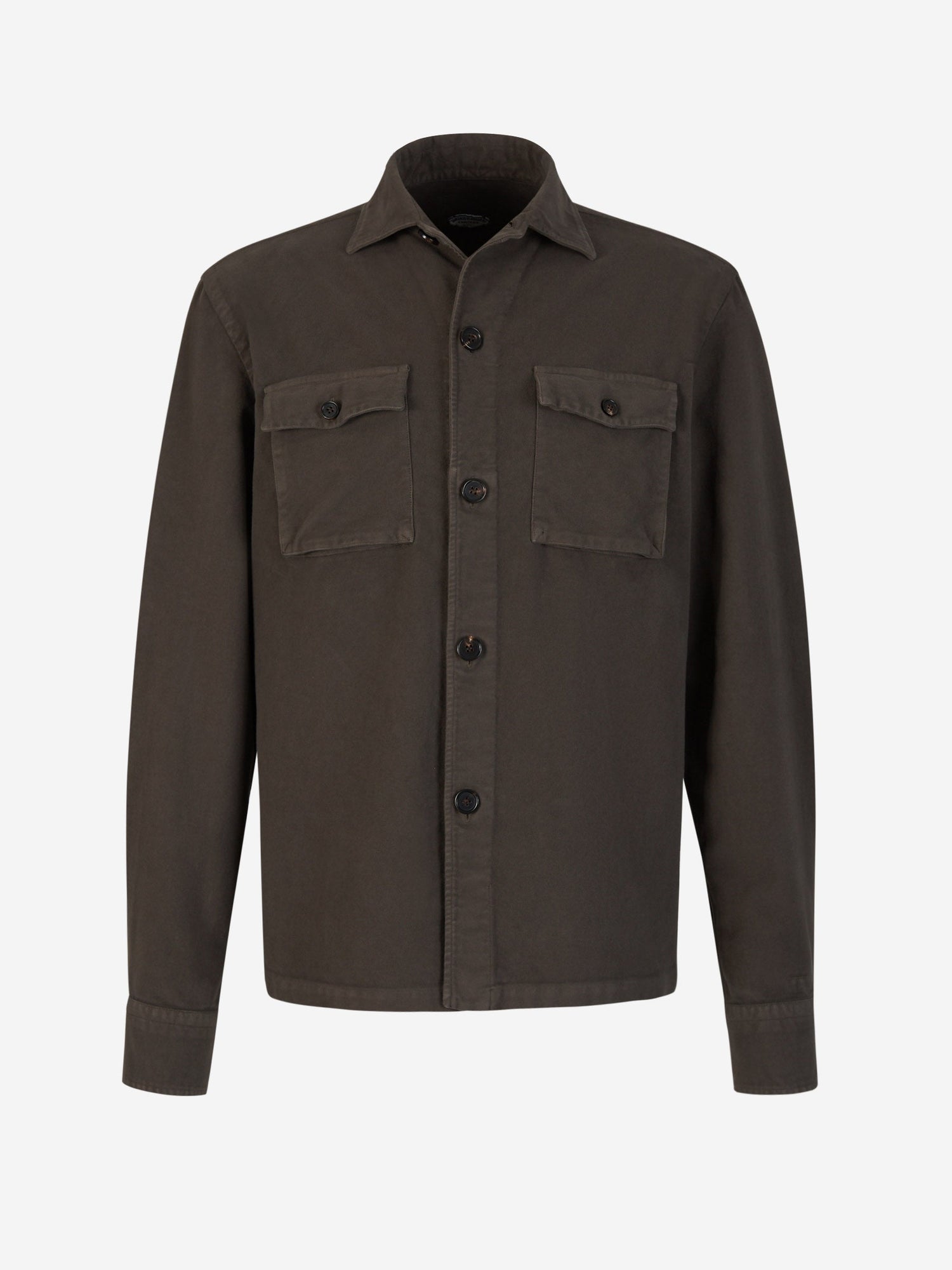 Outlet online Vincenzo di Ruggiero Hombre Sobrecamisa Algodón Cervinia color Marron Oscuro sku 512-002104 02 - Foto 6