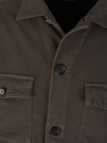 Outlet online Vincenzo di Ruggiero Hombre Sobrecamisa Algodón Cervinia color Marron Oscuro sku 512-002104 02 - Foto 8