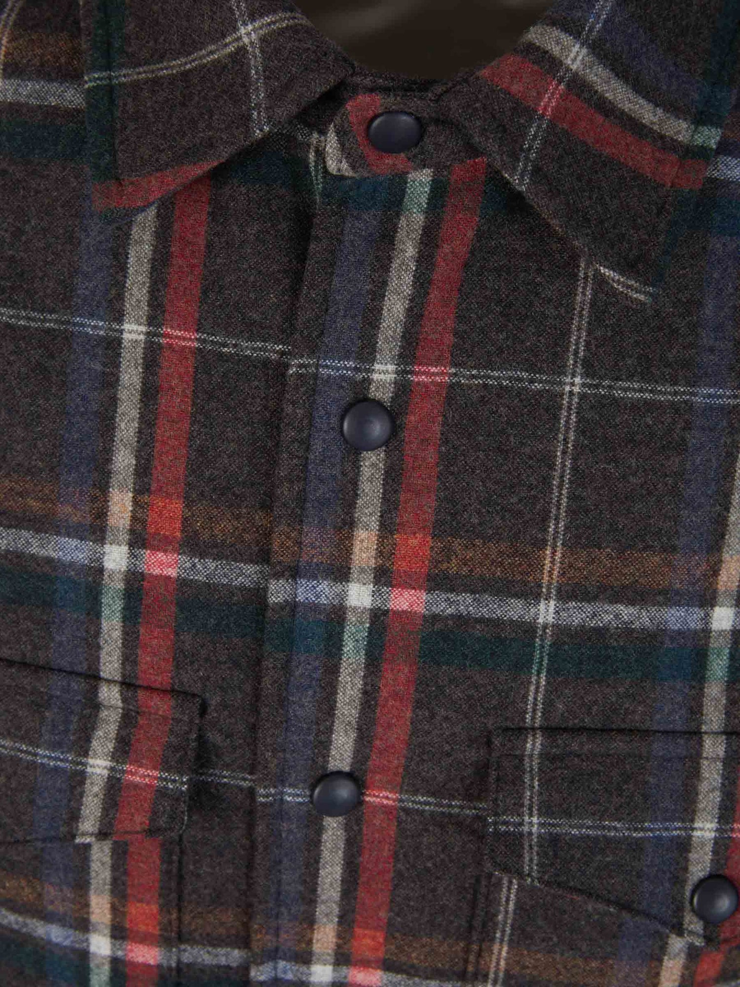 Outlet online Santa Eulalia Hombre Sobrecamisa Lana Cuadros color Gris Oscuro sku 512-002110 01 - Foto 3