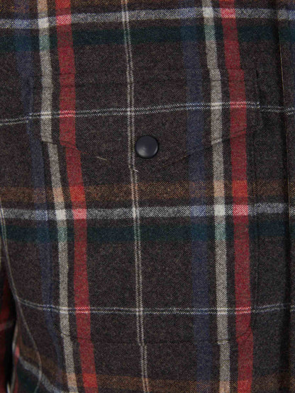 Outlet online Santa Eulalia Hombre Sobrecamisa Lana Cuadros color Gris Oscuro sku 512-002110 01 - Foto 4