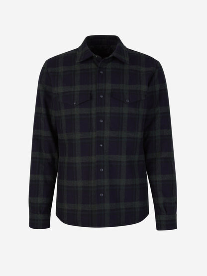 Outlet online Santa Eulalia Hombre Sobrecamisa Lana Cuadros color Azul Noche sku 512-002110 02 - Foto 7