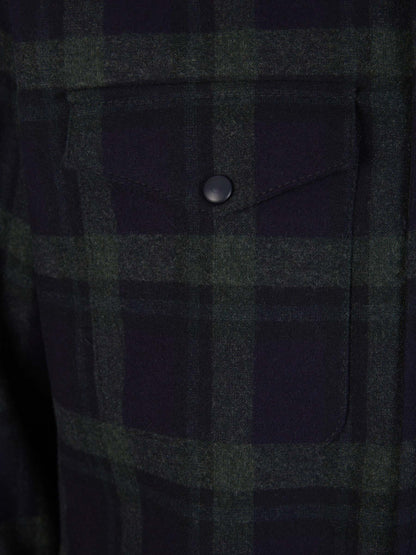 Outlet online Santa Eulalia Hombre Sobrecamisa Lana Cuadros color Azul Noche sku 512-002110 02 - Foto 10