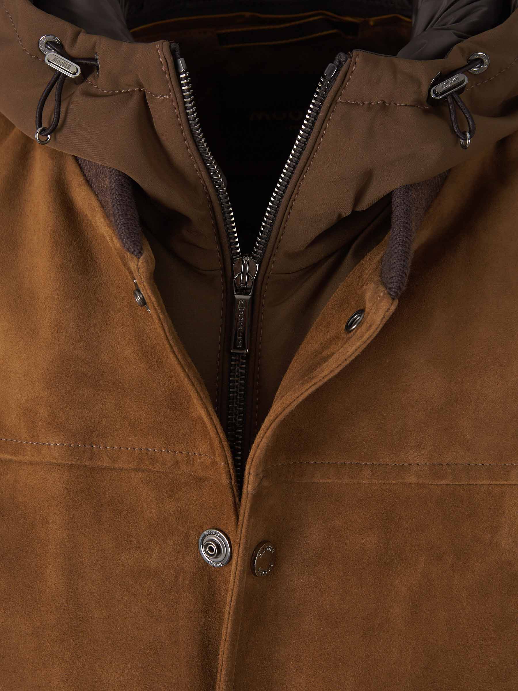 Outlet online Moorer Hombre Chaqueta Bomber Capucha color Marrón sku 512-002401 01 - Foto 4
