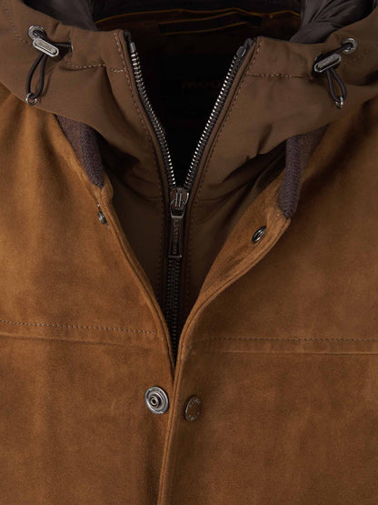 Outlet online Moorer Hombre Chaqueta Bomber Capucha color Marrón sku 512-002401 01 - Foto 4