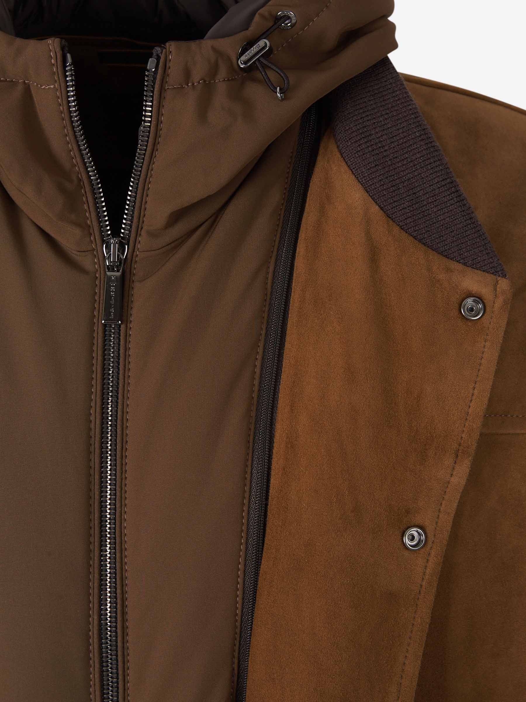 Outlet online Moorer Hombre Chaqueta Bomber Capucha color Marrón sku 512-002401 01 - Foto 5