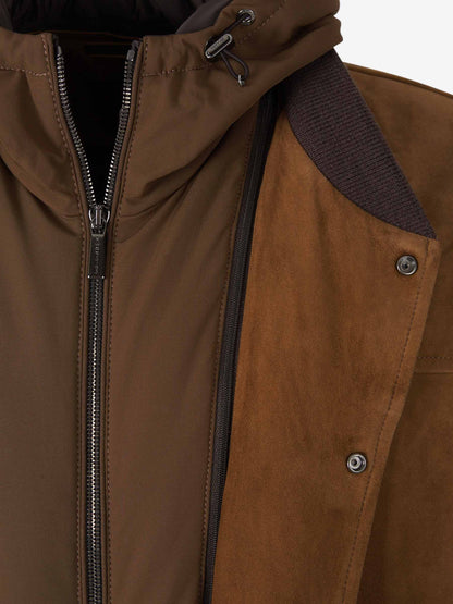 Outlet online Moorer Hombre Chaqueta Bomber Capucha color Marrón sku 512-002401 01 - Foto 5