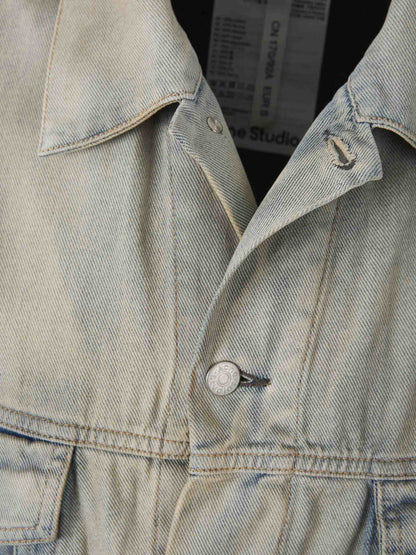 Outlet online Acne Studios Hombre Cazadora Denim Algodón color Azul Denim Claro sku 512-002428 01 - Foto 4