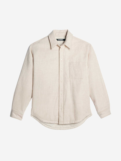 Outlet online Jacquemus Hombre Sobrecamisa Boulanger Algodón color Beige sku 512-002453 01 - Foto 1