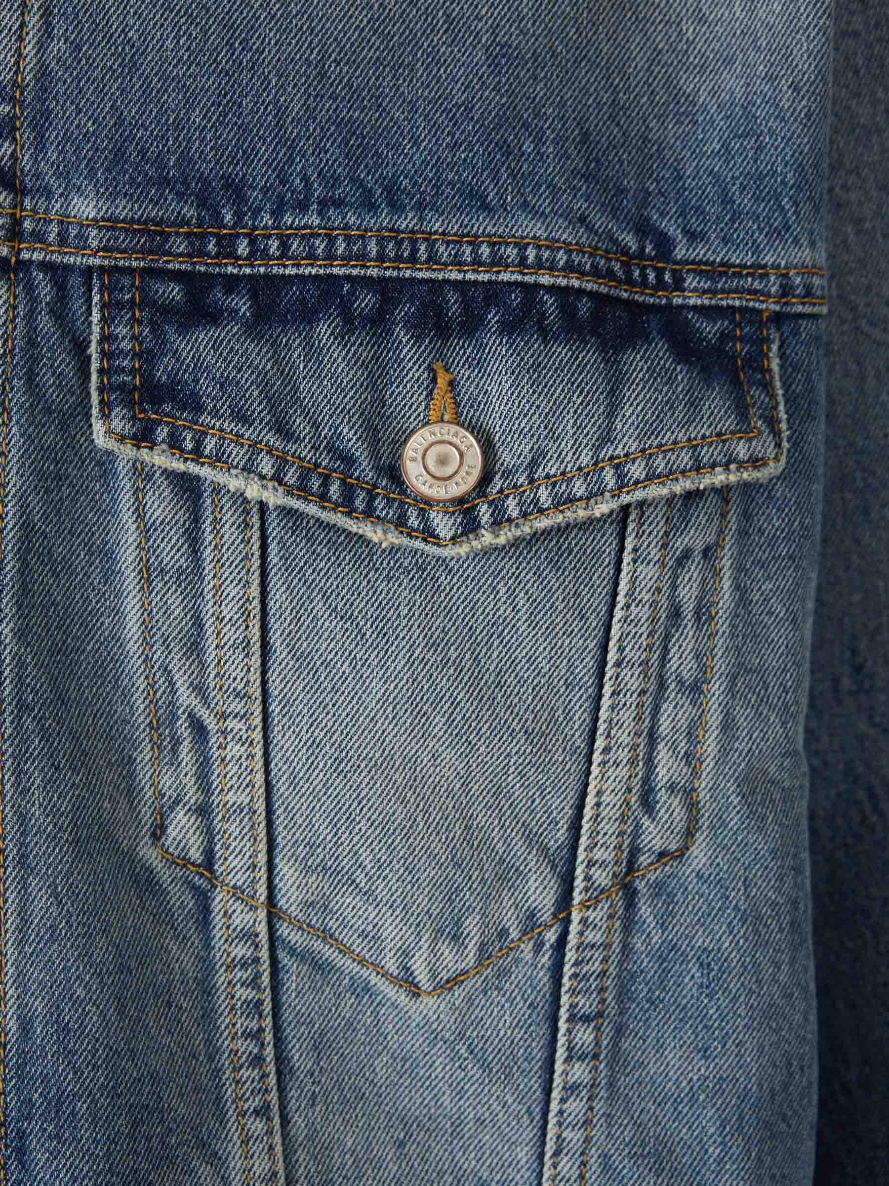 Outlet online Balenciaga Hombre Cazadora Denim Algodón color Azul sku 512-002542 01 - Foto 4