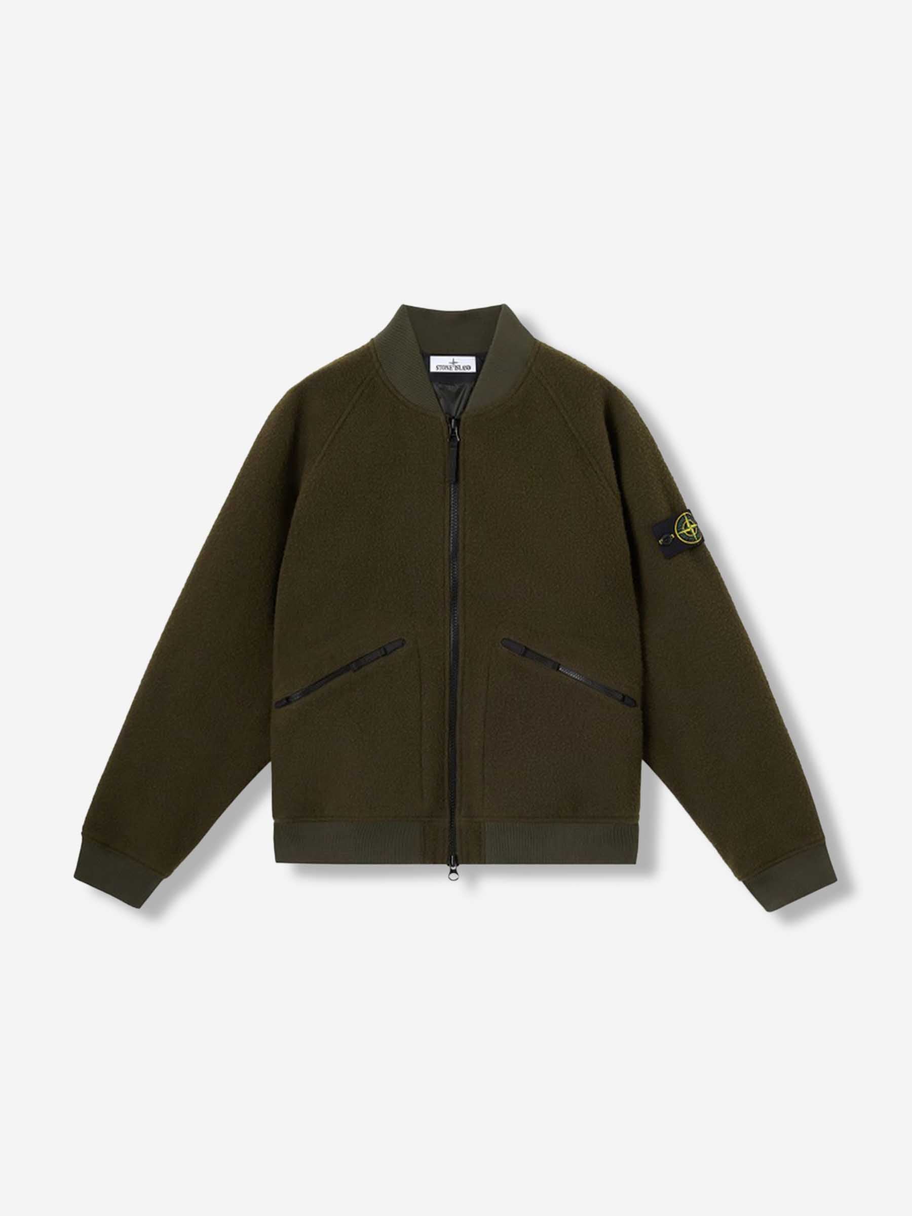 Outlet online Stone Island Hombre Chaqueta Bomber Ratinada color Verde Militar sku 512-002606 01 - Foto 1