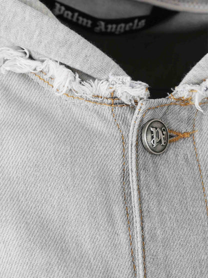 Outlet online Palm Angels Hombre Chaqueta Denim Capucha color Gris sku 512-002632 01 - Foto 4
