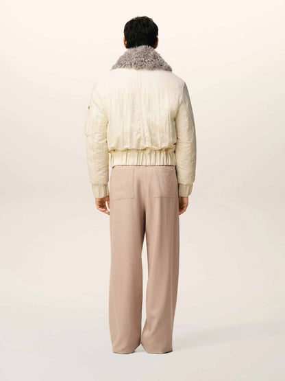 Outlet online Ami Paris Hombre Chaqueta Bomber Acolchada color Marfil sku 512-002634 01 - Foto 3