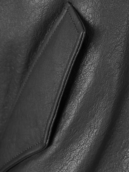 Outlet online Ami Paris Hombre Chaqueta Piel Bomber color Negro sku 512-002637 01 - Foto 4