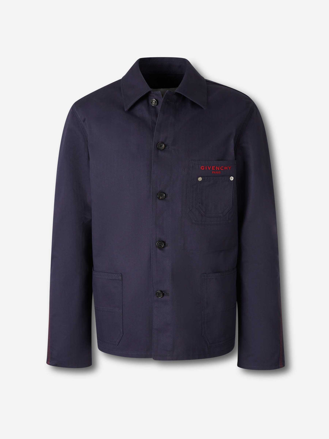 Outlet online Givenchy Hombre Sobrecamisa Logo Algodón color Azul Noche sku 512-002756 02 - Foto 1