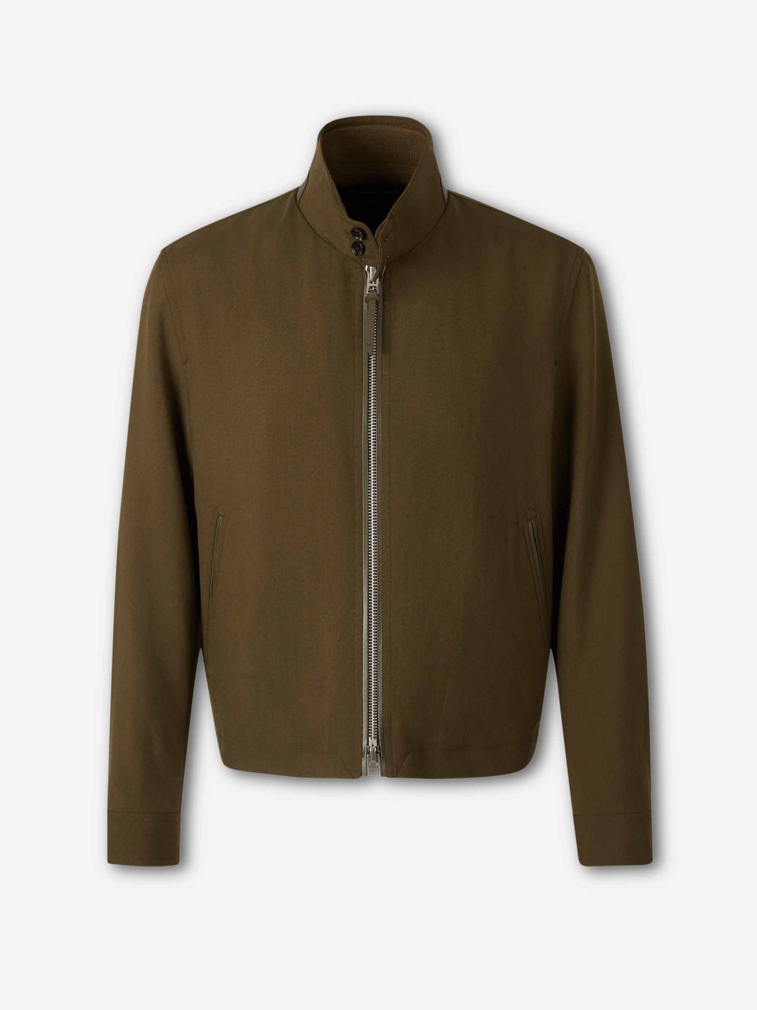 Outlet online Tom Ford Hombre Chaqueta Harrington Cashmere color Verde Militar sku 512-002767 01 - Foto 1