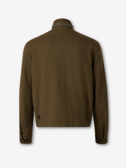 Outlet online Tom Ford Hombre Chaqueta Harrington Cashmere color Verde Militar sku 512-002767 01 - Foto 2