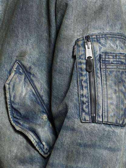 Outlet online Balenciaga Hombre Chaqueta Bomber Denim color Azul Denim sku 512-002829 01 - Foto 4