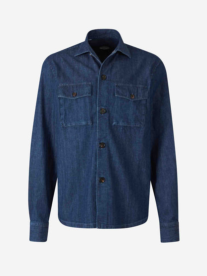 Outlet online Vincenzo di Ruggiero  Sobrecamisa Denim Bolsillos color Azul Denim Oscuro sku 513-000013 01 - Foto 1