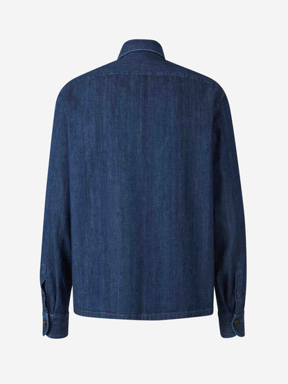 Outlet online Vincenzo di Ruggiero  Sobrecamisa Denim Bolsillos color Azul Denim Oscuro sku 513-000013 01 - Foto 2