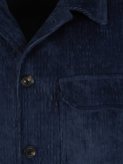 Outlet online Lardini  Sobrecamisa Pana Botones color Azul Noche sku 513-000015 01 - Foto 3