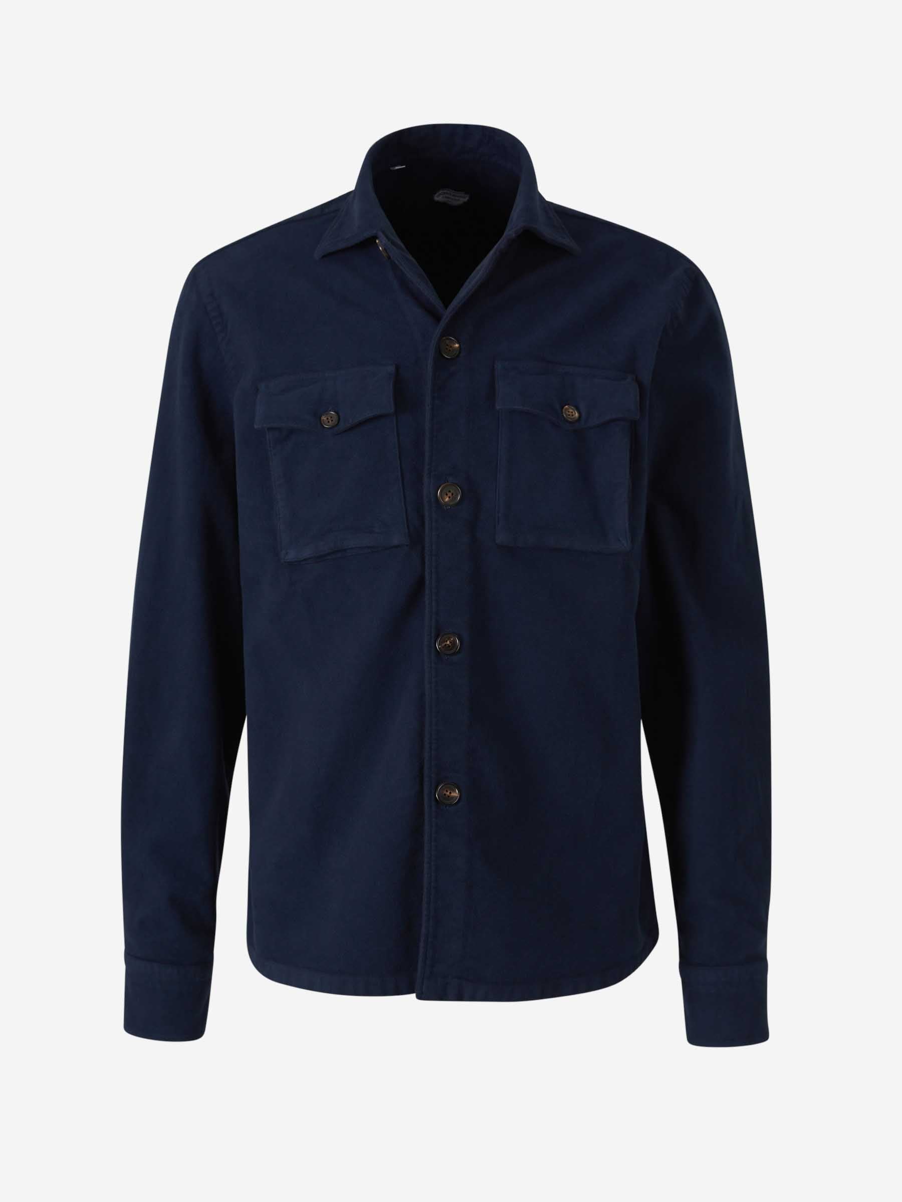 Outlet online Vincenzo di Ruggiero  Sobrecamisa Bolsillos Algodón color Azul Marino sku 513-000018 01 - Foto 1