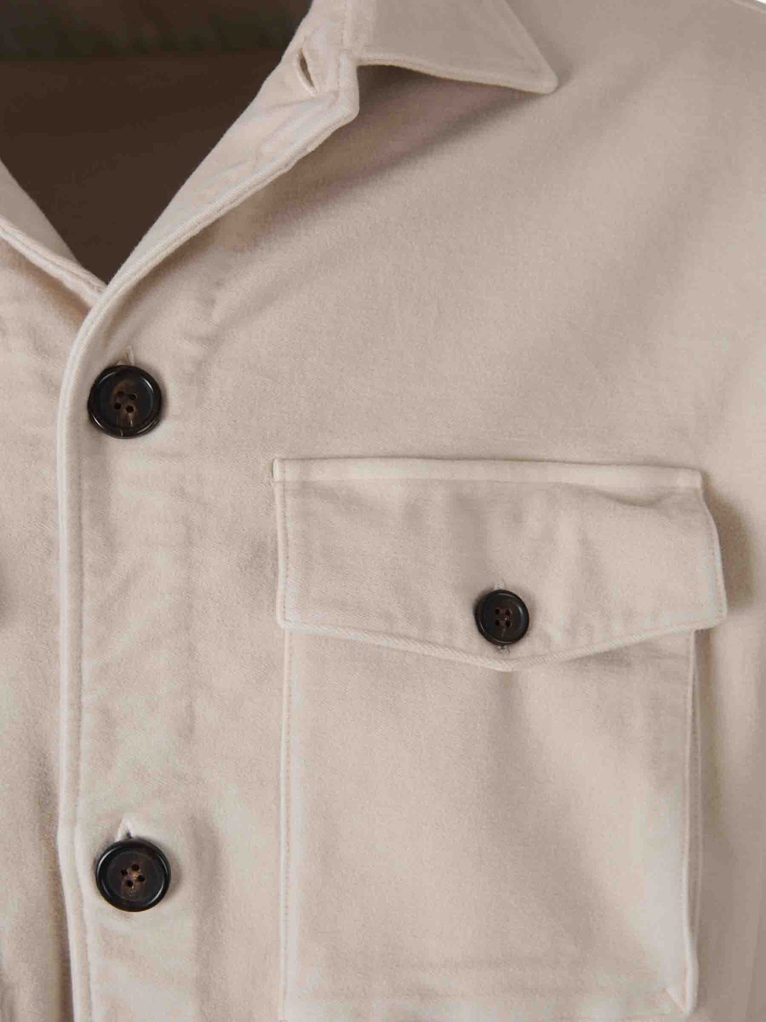 Outlet online Vincenzo di Ruggiero  Sobrecamisa Bolsillos Algodón color Beige sku 513-000018 02 - Foto 3