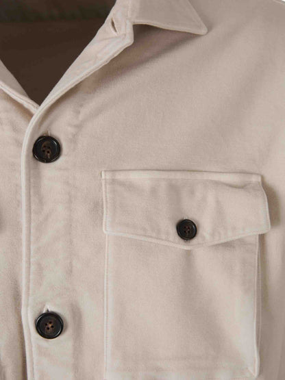 Outlet online Vincenzo di Ruggiero  Sobrecamisa Bolsillos Algodón color Beige sku 513-000018 02 - Foto 3