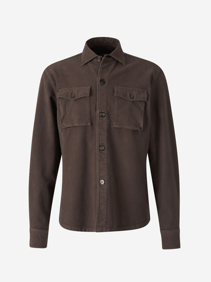 Outlet online Vincenzo di Ruggiero  Sobrecamisa Bolsillos Algodón color Marron sku 513-000018 03 - Foto 1
