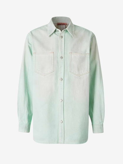 Outlet online Acne Studios Hombre Sobrecamisa Karty Denim color Verde Menta sku 513-000020 01 - Foto 1