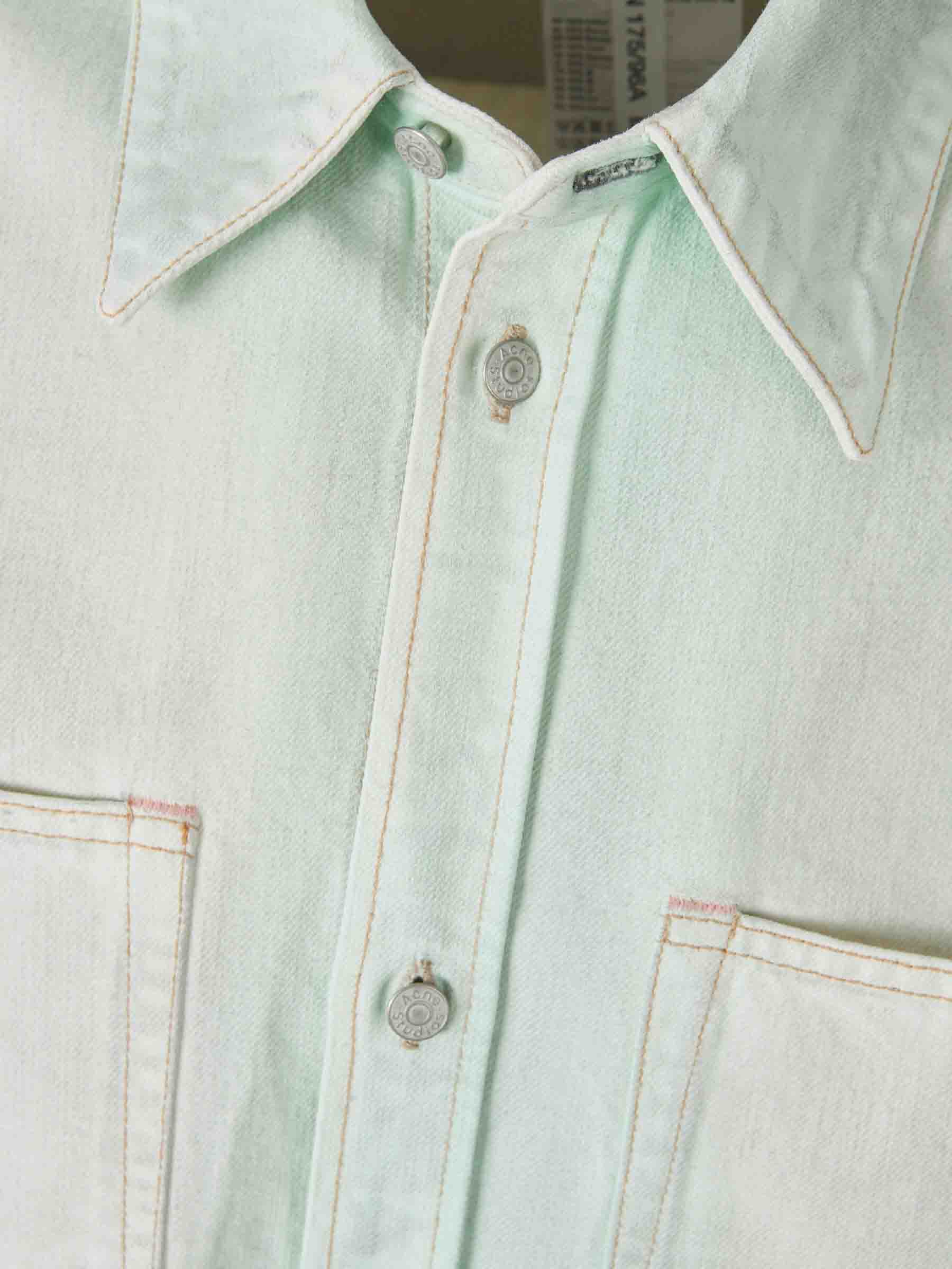 Outlet online Acne Studios Hombre Sobrecamisa Karty Denim color Verde Menta sku 513-000020 01 - Foto 3