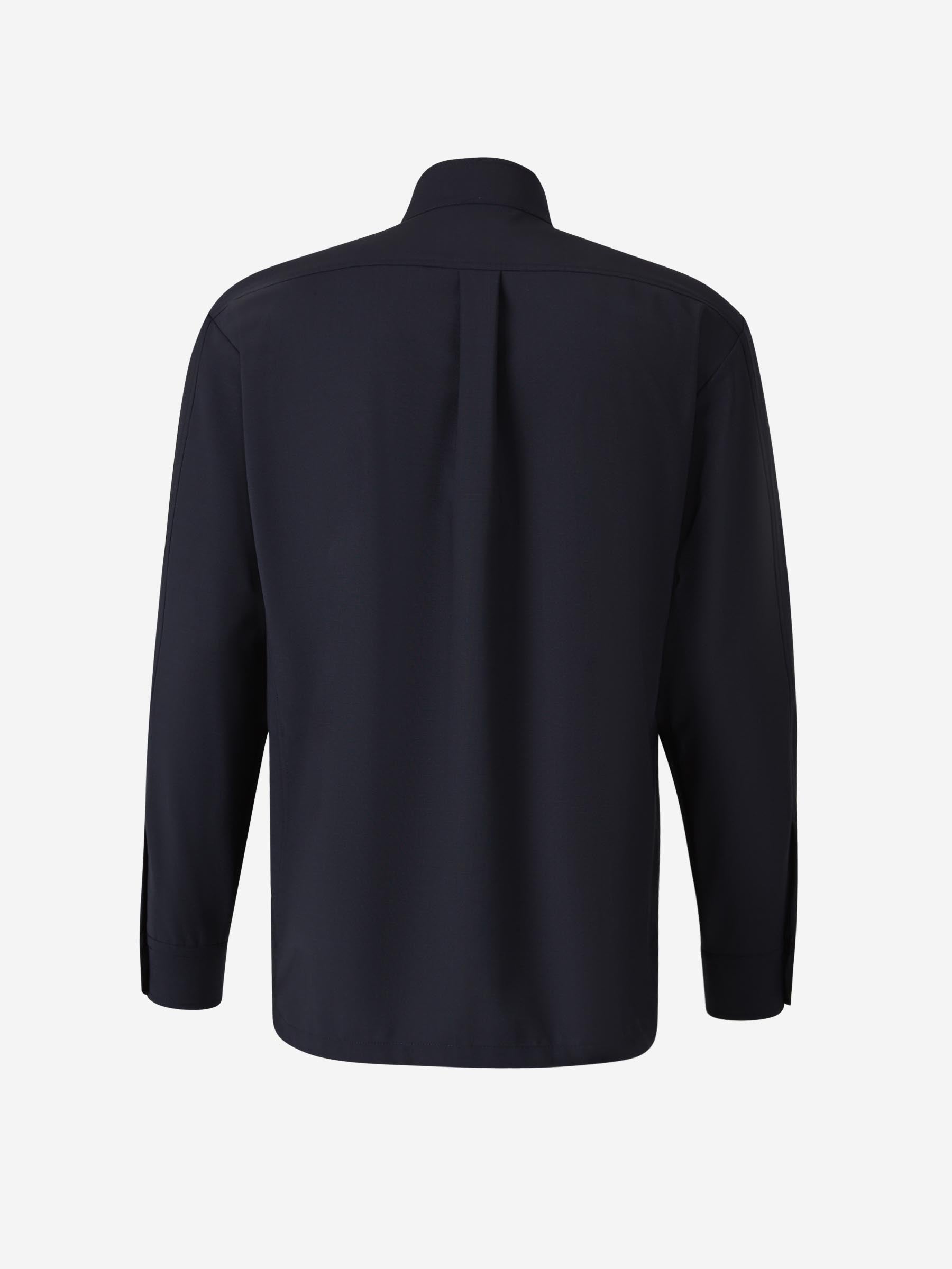 Outlet online Boglioli Hombre Sobrecamisa Bolsillos Lana color Azul Noche sku 513-000027 01 - Foto 2